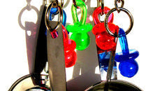 African Grey toy recommendations featuring colorful hanging toys and stainless steel measuring cups