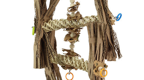 1557 Duo Natural Helix bird toy with natural materials for birds to chew and play.