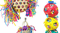 What are good small to medium foraging sherddable bird toys?