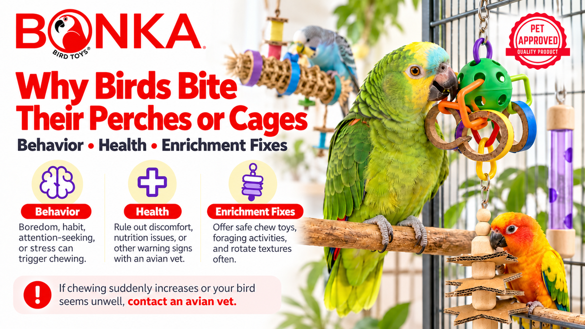 Why Birds Bite Their Perches or Cages: Behavior, Health & Enrichment Fixes