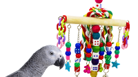 What is the best selling parrot toy from bonka bird toys with colorful hanging beads and bells.