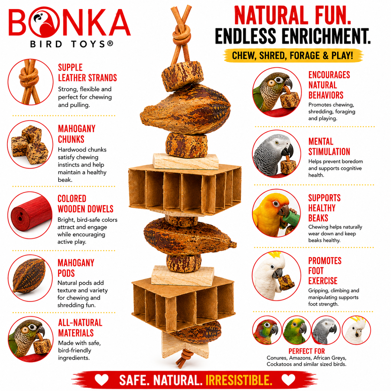 1138 Rustic Ripper - Bonka Bird Toys