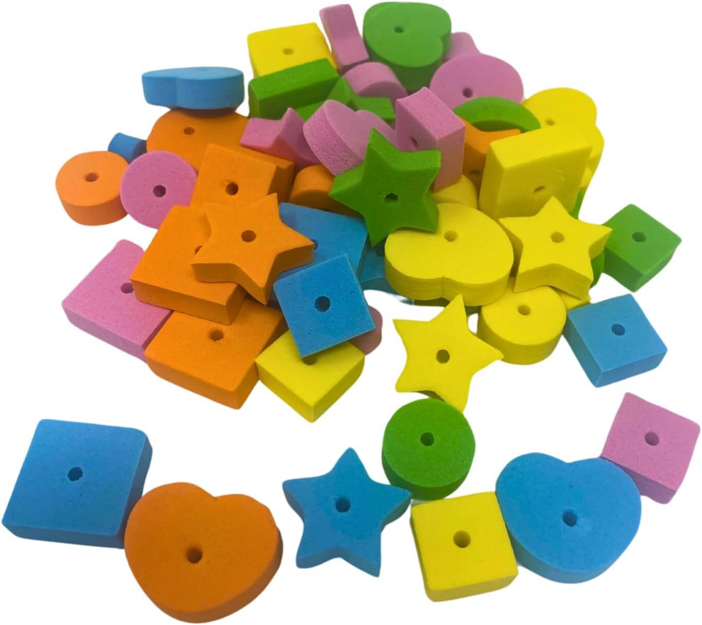 1194 Colored Foam Beads 60 pcs - Bonka Bird Toys