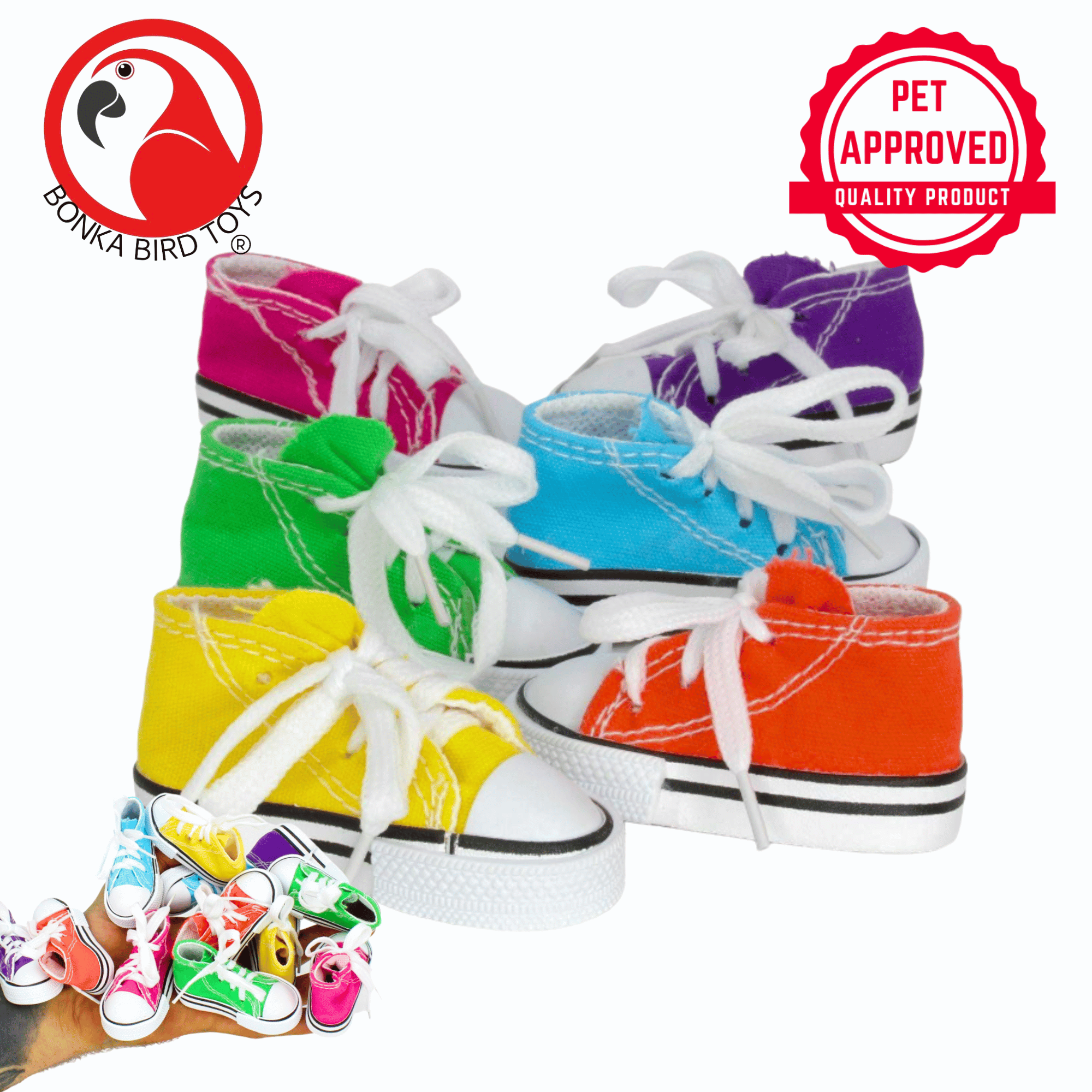 1216 Pack 6 Mini Sneaker Foot Toys - Bonka Bird Toys
