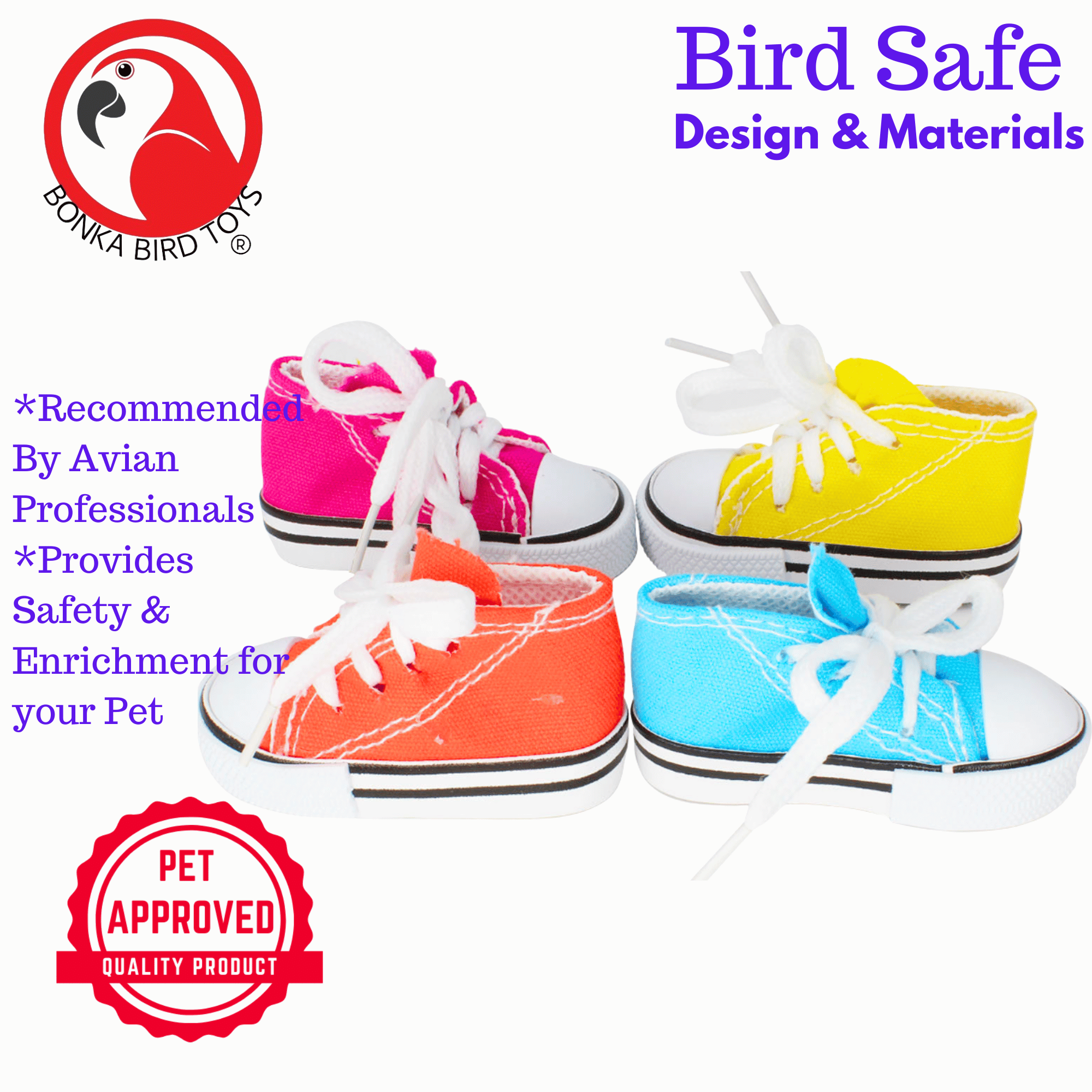 1216 Pack 6 Mini Sneaker Foot Toys - Bonka Bird Toys