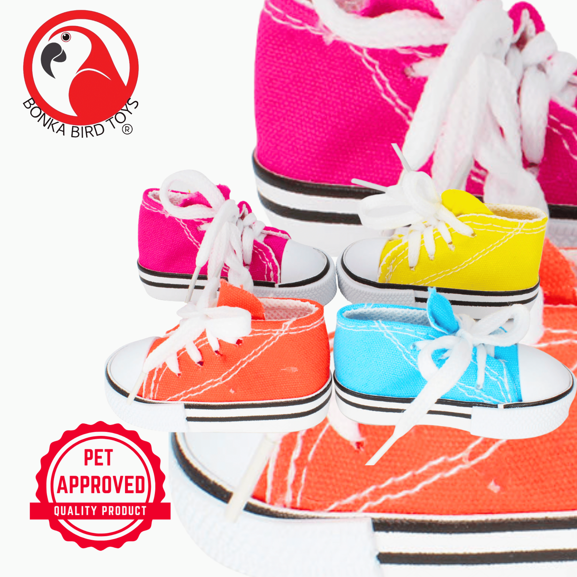 1216 Pack 6 Mini Sneaker Foot Toys - Bonka Bird Toys