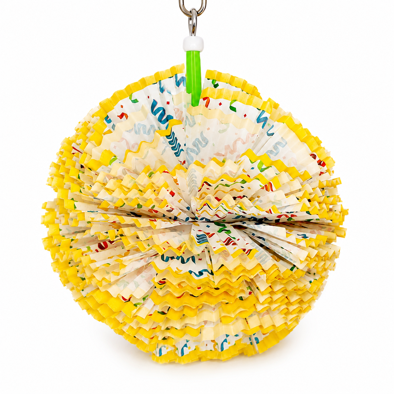 Yellow Paper Puff Bird Toy for parrots