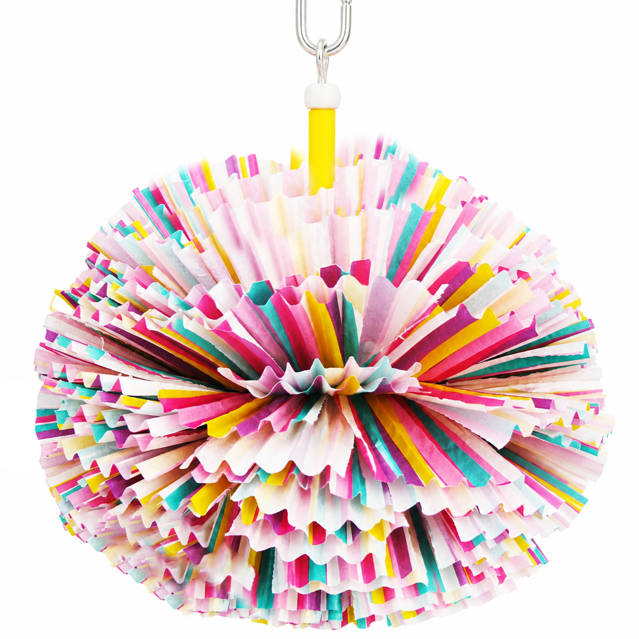 Pink Paper Puff Bird Toy for parrots