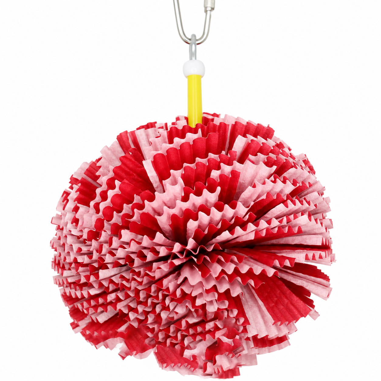Red Paper Puff Bird Toy for parrots