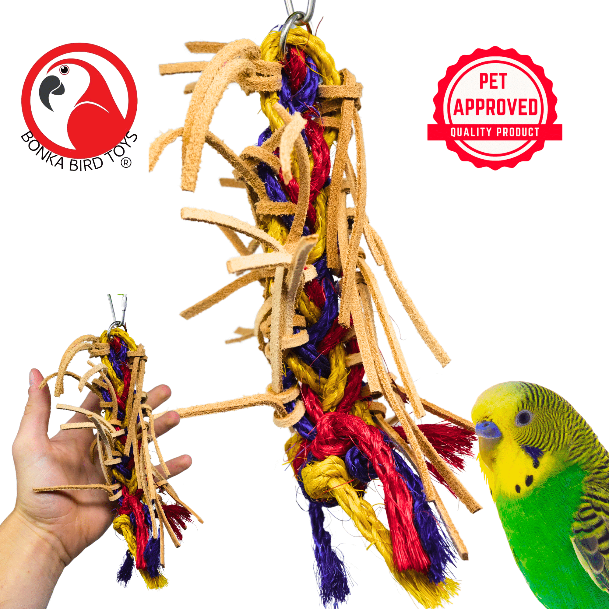 2621 Small Leather Braid - Bonka Bird Toys