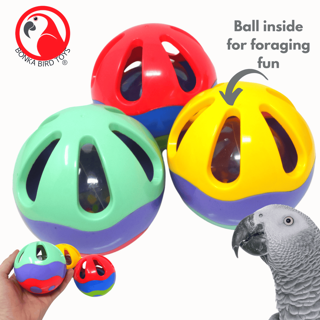 2986 PK3 Assorted 4" Plastic Ball - Bonka Bird Toys