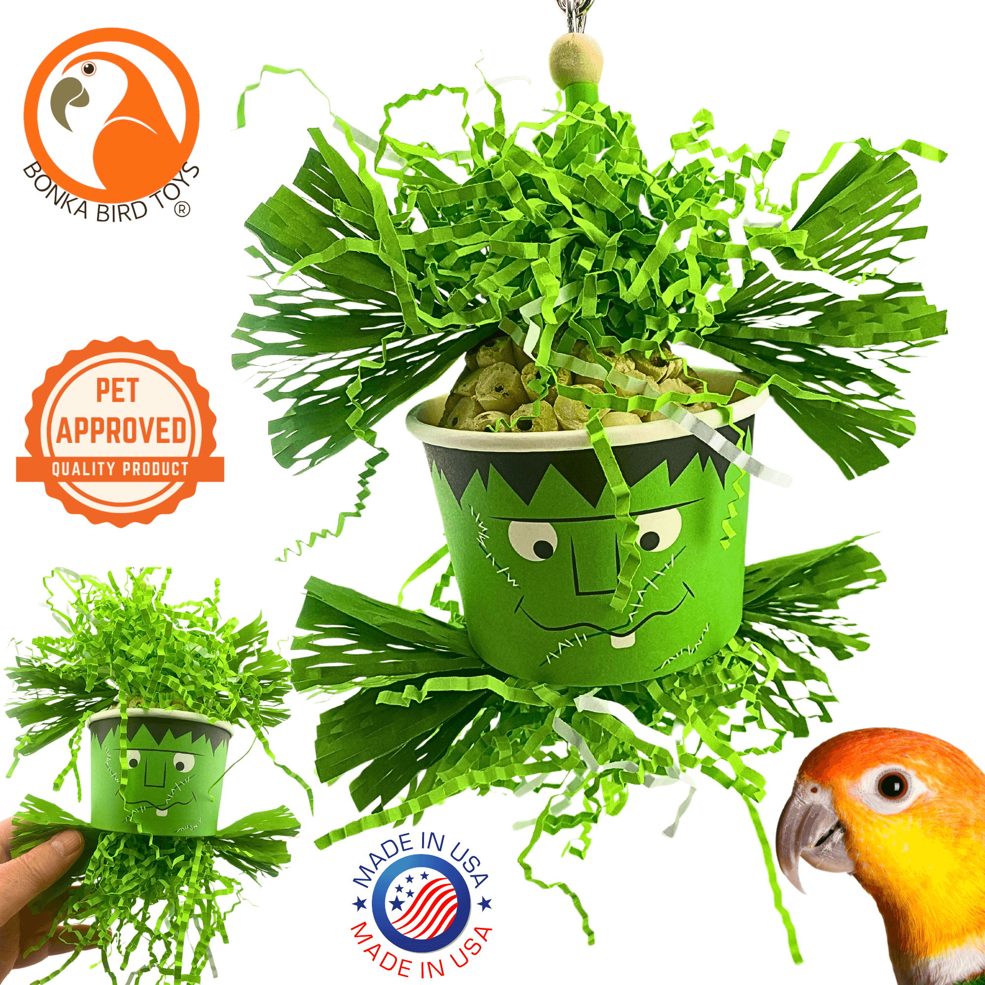 2712 Halloween Frankenstein Dish - Bonka Bird Toys