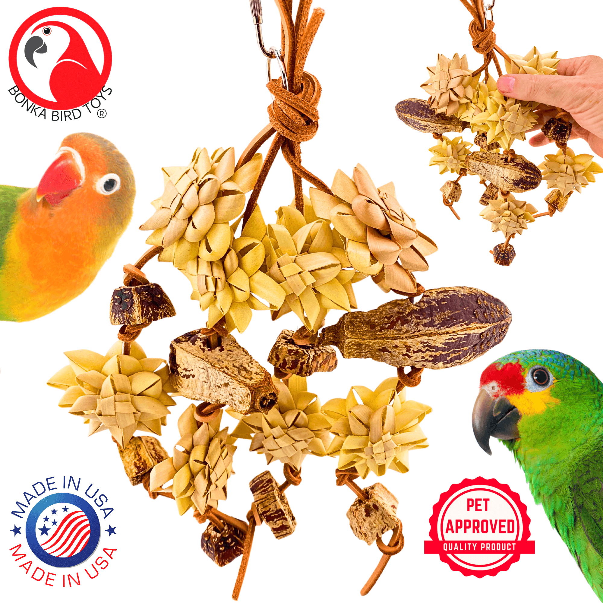 1061 Medium Palm & Pod Forage Cluster - Bonka Bird Toys