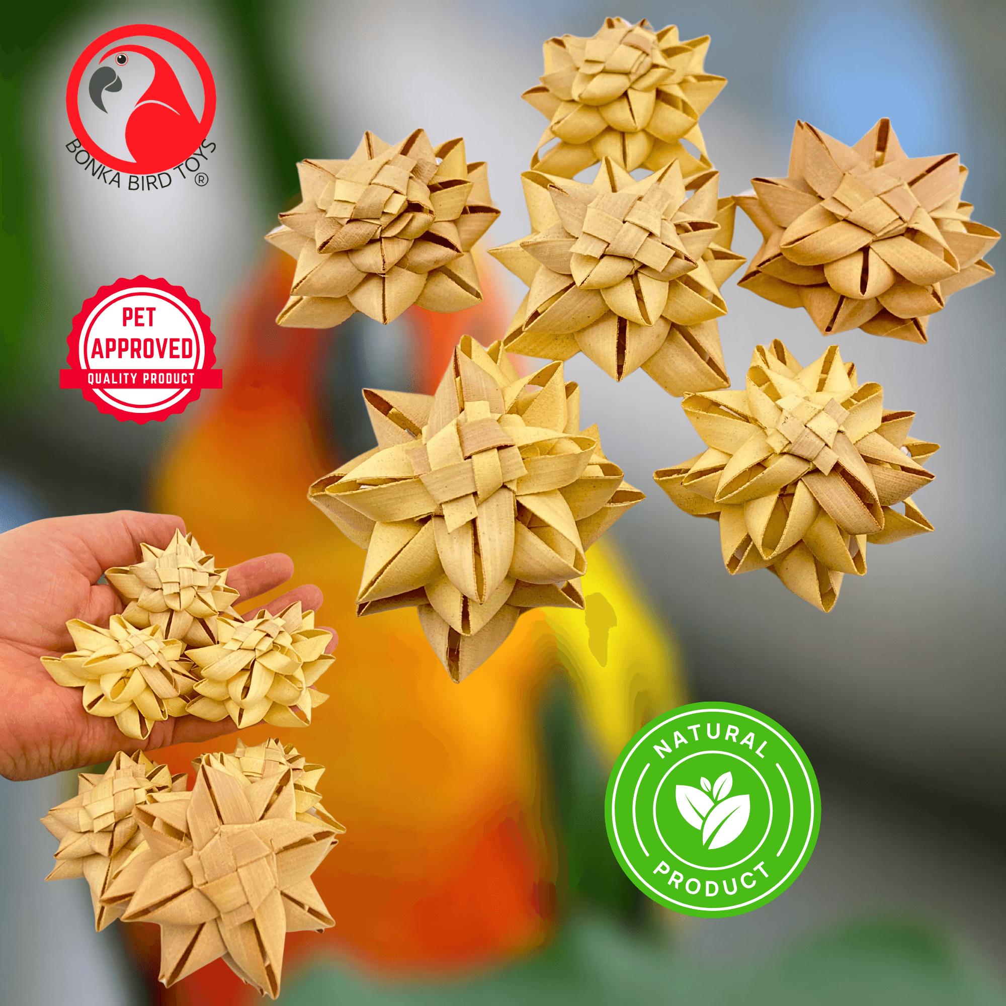 3821 Pk6 Medium Palm Flower - Bonka Bird Toys