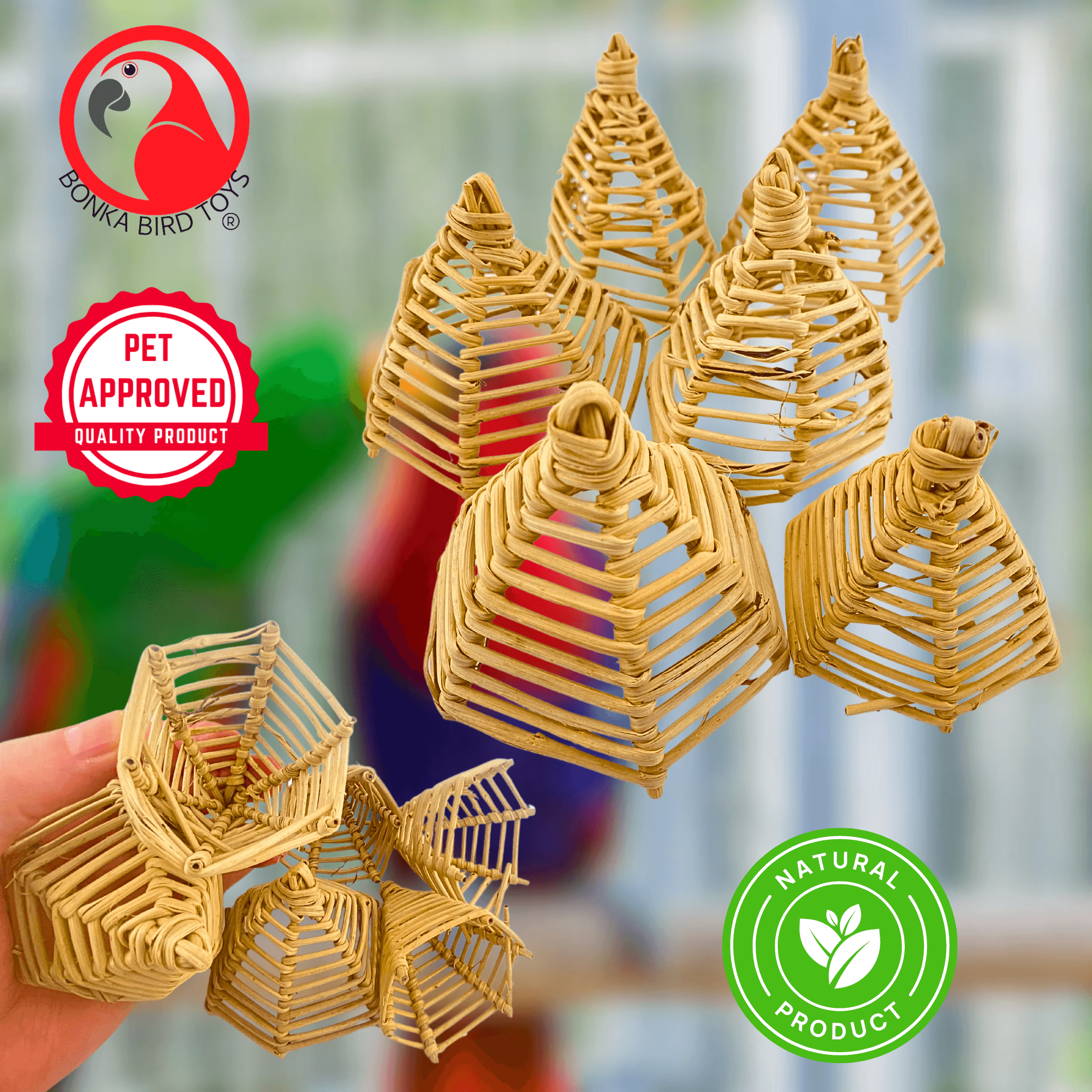 3342 Pk6 Vine Caps - Bonka Bird Toys