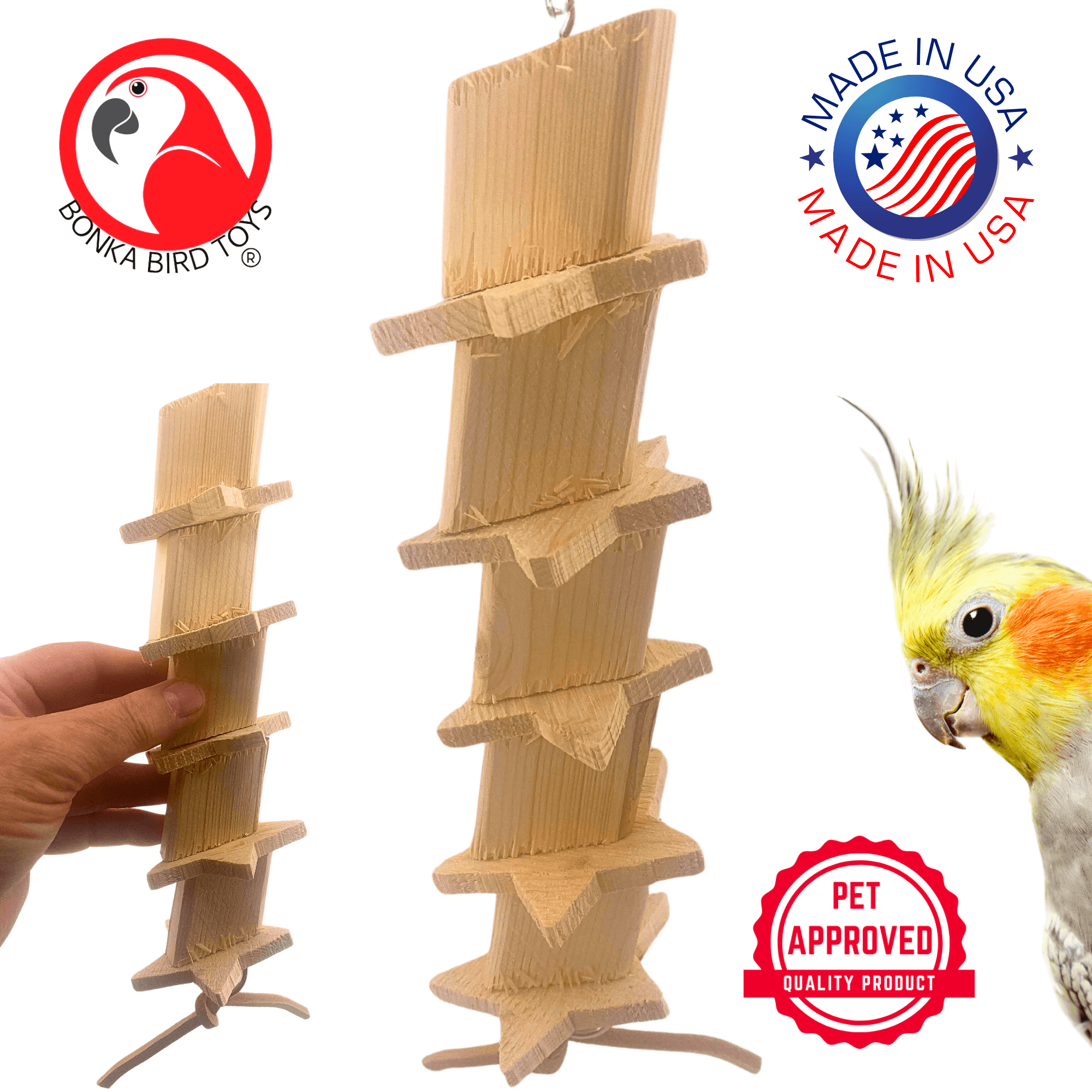 1098 Natural Wood Star - Bonka Bird Toys