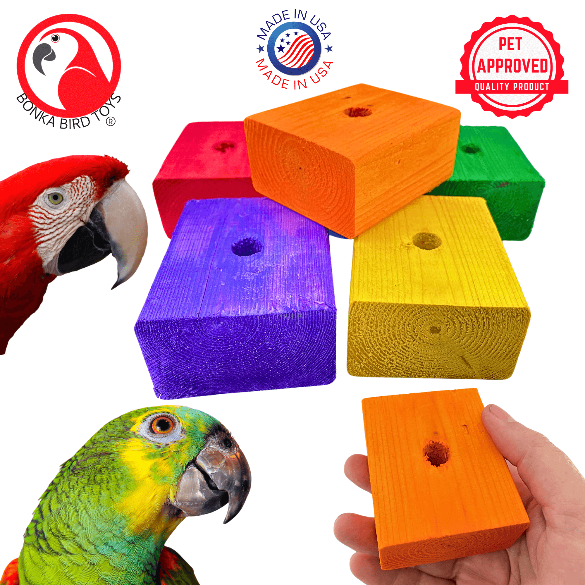 1172 Pk6 Jumbo Color Blocks - Bonka Bird Toys