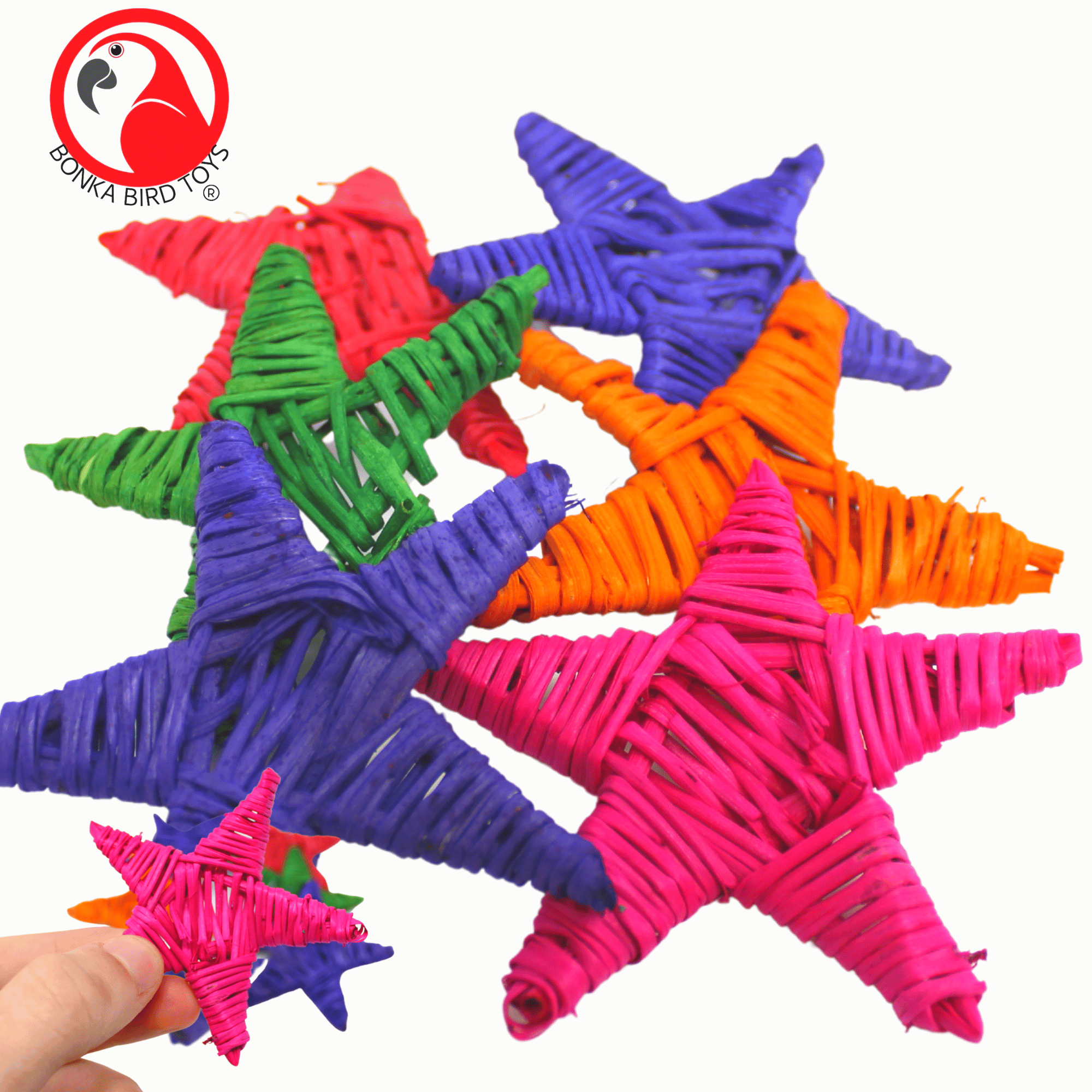 3324 Pk6 Medium Color Vine Star - Bonka Bird Toys