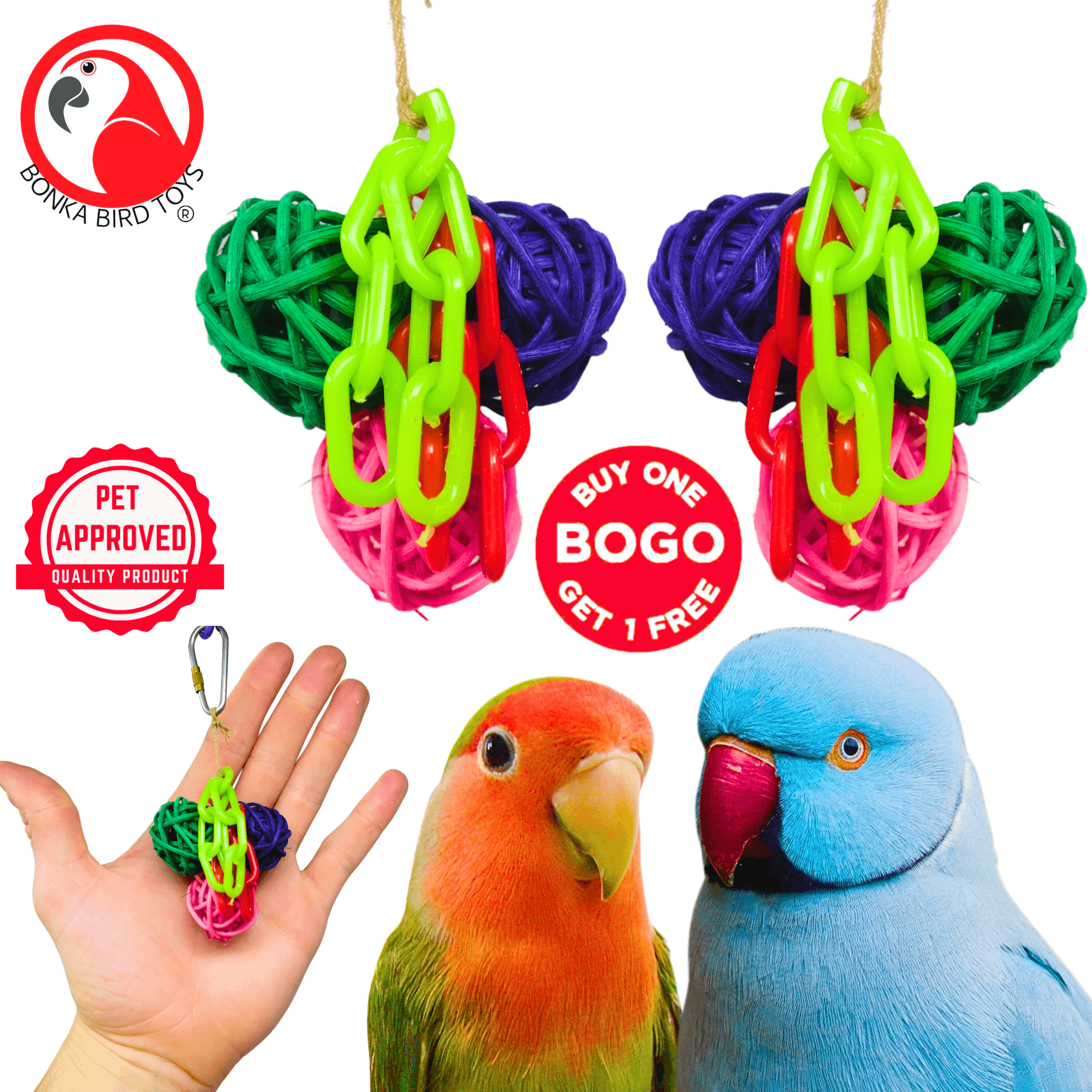 2623 Mini Vine Ball Bundle - BOGO BUNDLE BUY ONE GET ONE FREE! - Bonka Bird Toys