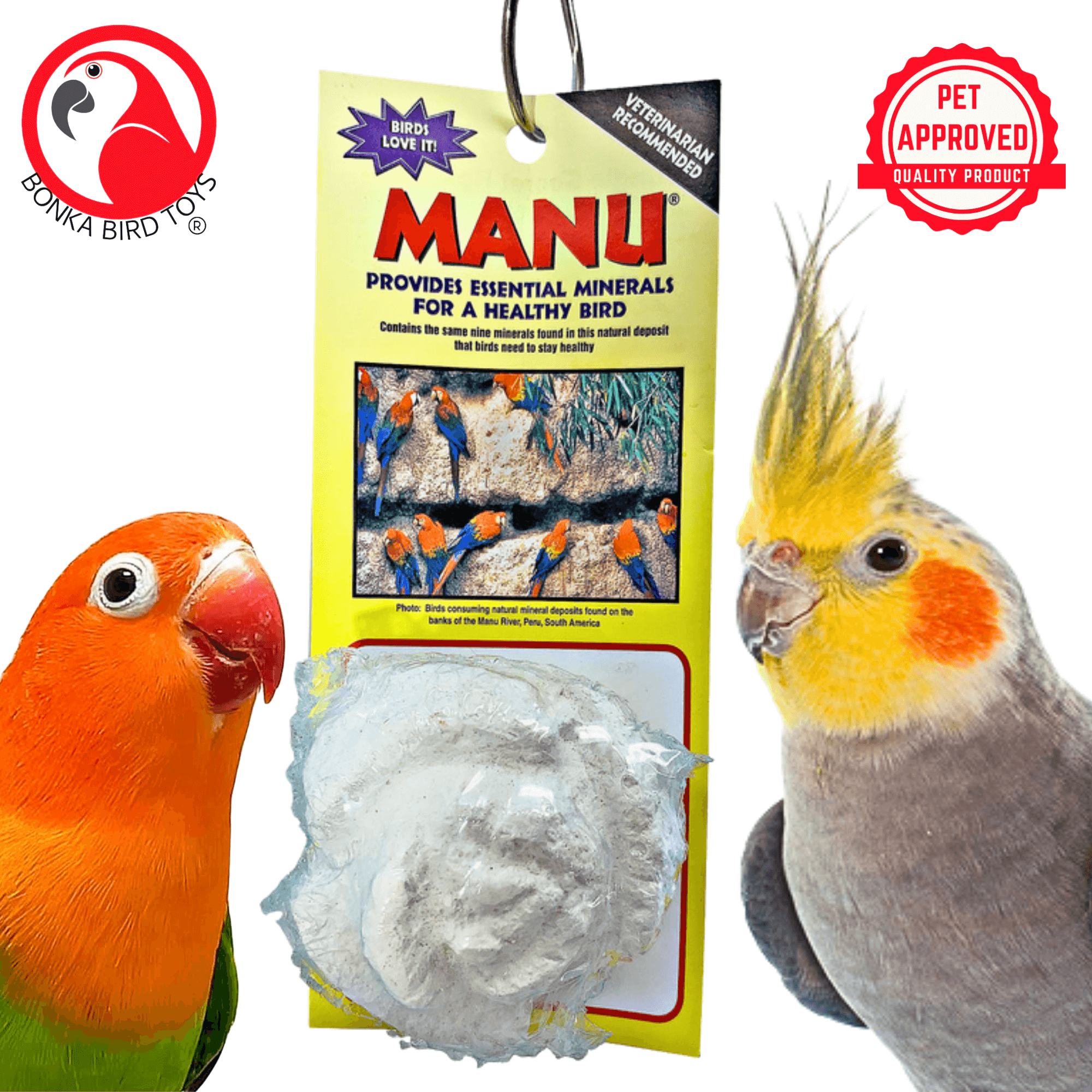 3244 Small Manu Rose White - Bonka Bird Toys