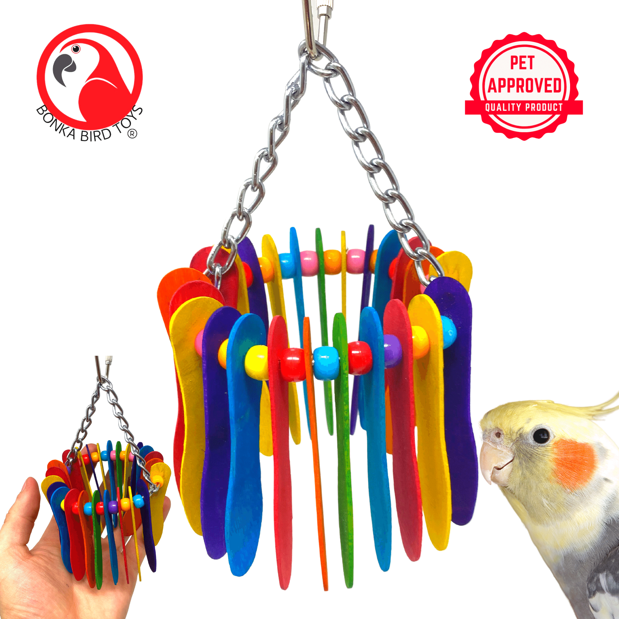 1401 Spoon Circle Small Bird Toy - Bonka Bird Toys