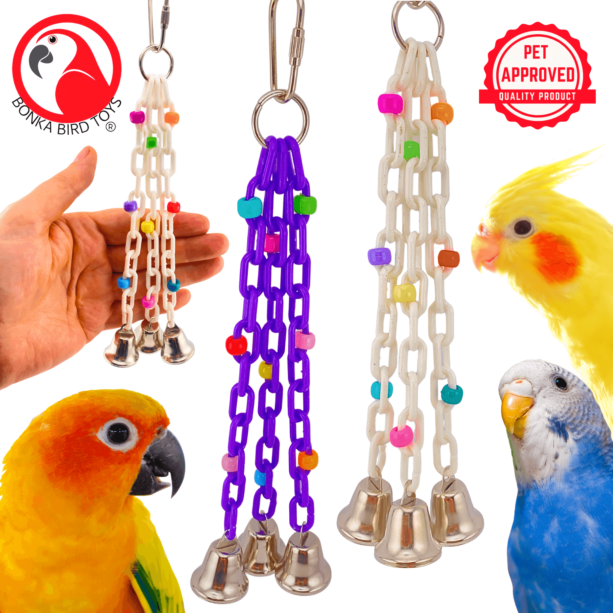 1166 Trio Bell - Bonka Bird Toys