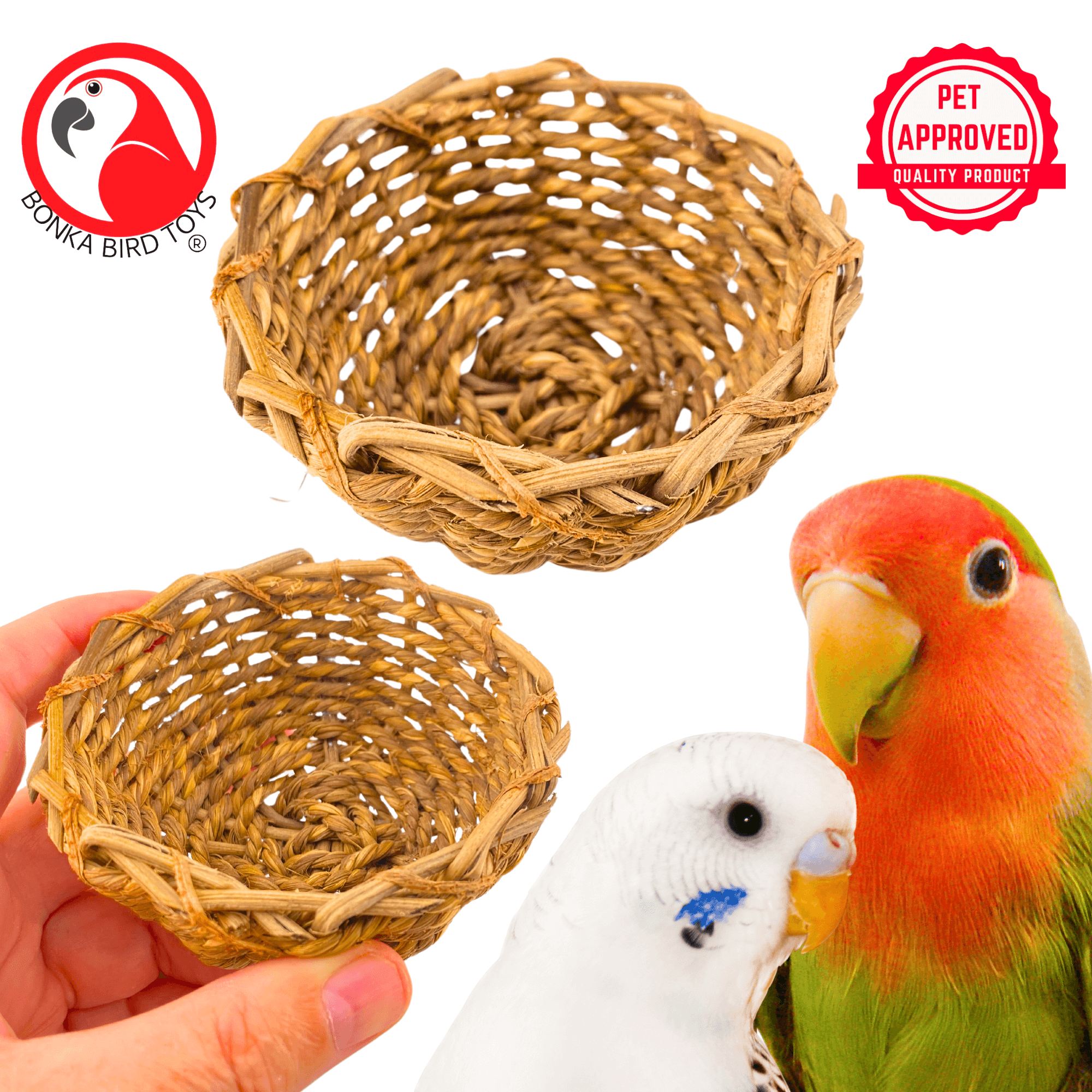 1262 Natural Grass Bowl - Bonka Bird Toys