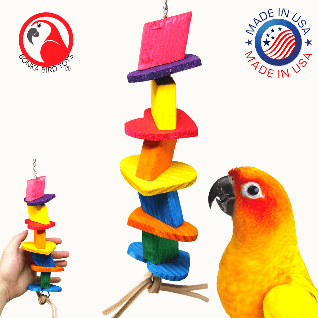 1512 Wooden Heart Bird Toy - Bonka Bird Toys