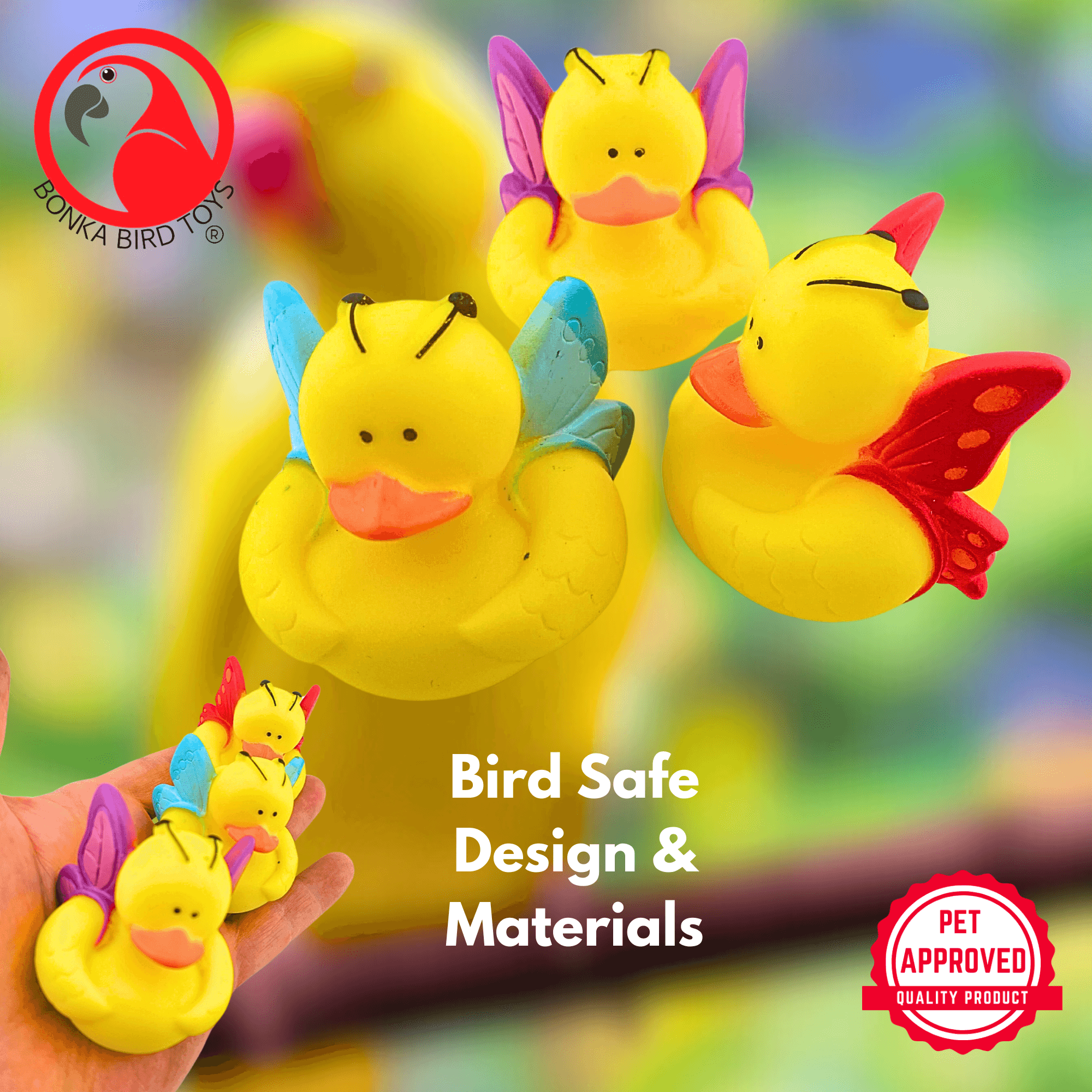 1440 Pk3 Butterfly Duck - Bonka Bird Toys