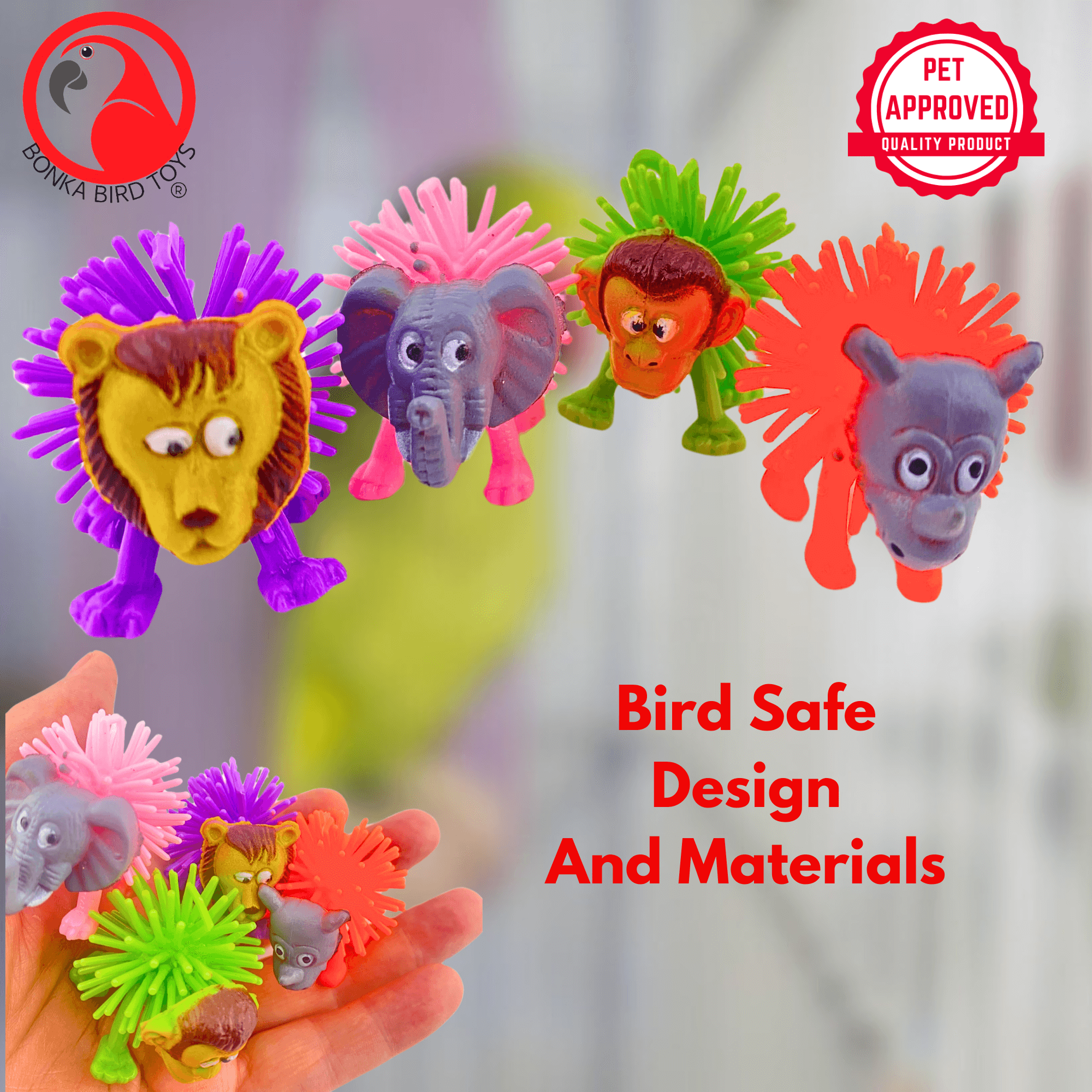 1444 Pk4 Animal Safari - Bonka Bird Toys