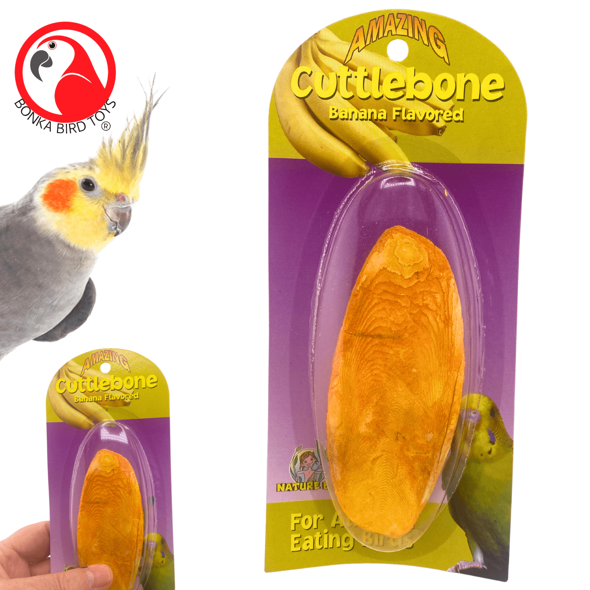 30006 Medium Cuttlebone Banana Flavor - Bonka Bird Toys