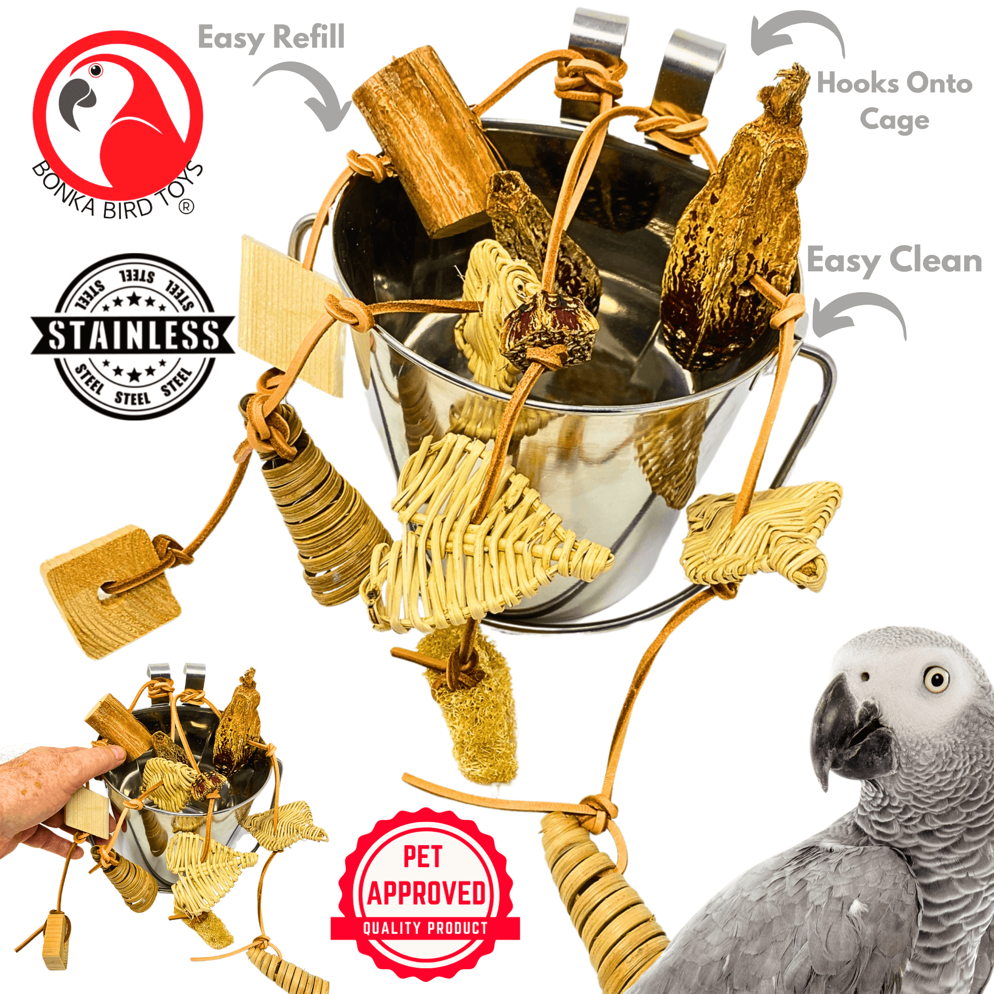 2740 Foraging Fun Bucket - Bonka Bird Toys