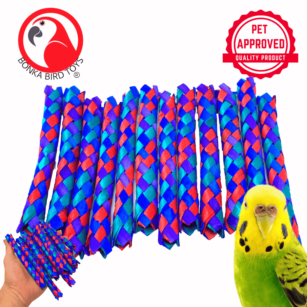 1200  12Pk Colorful Chinese Finger Traps - Bonka Bird Toys
