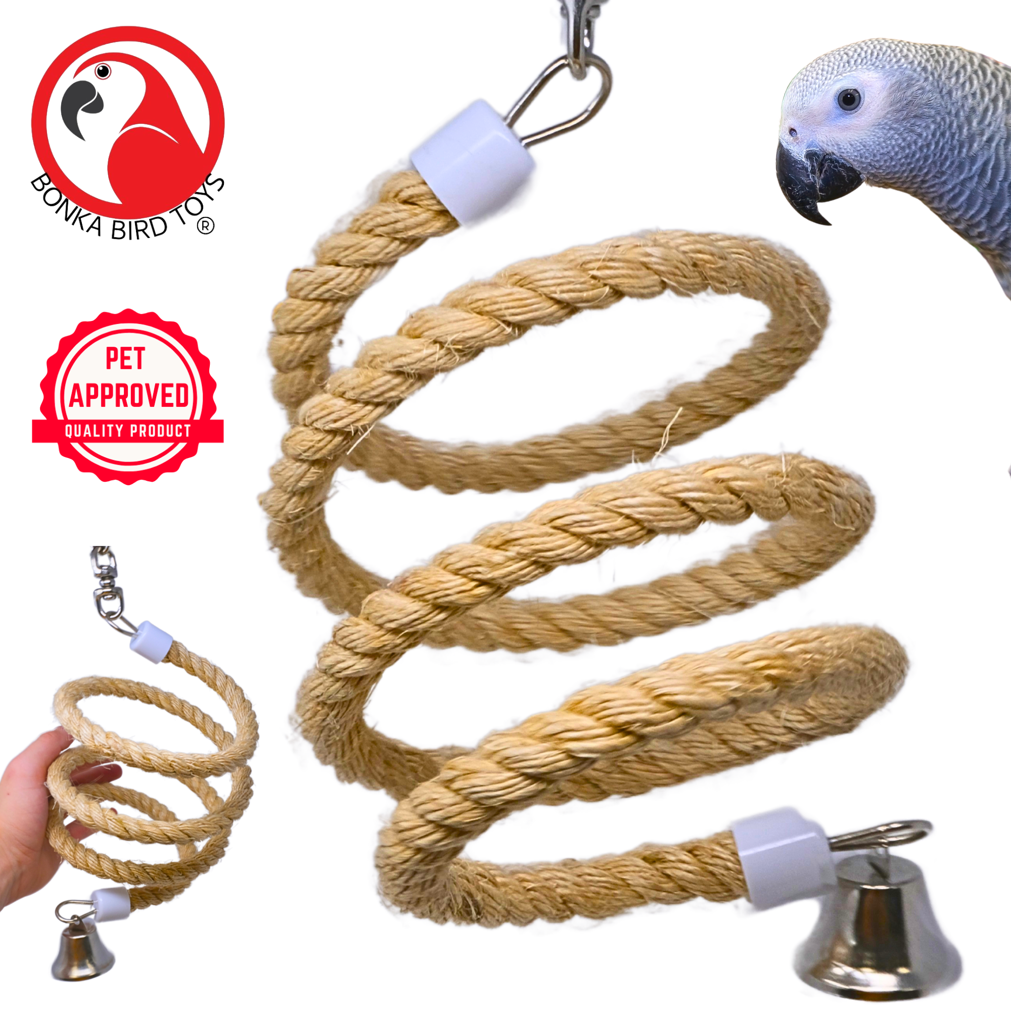 Swivel Boing Sisal Rope Perches - Bonka Bird Toys