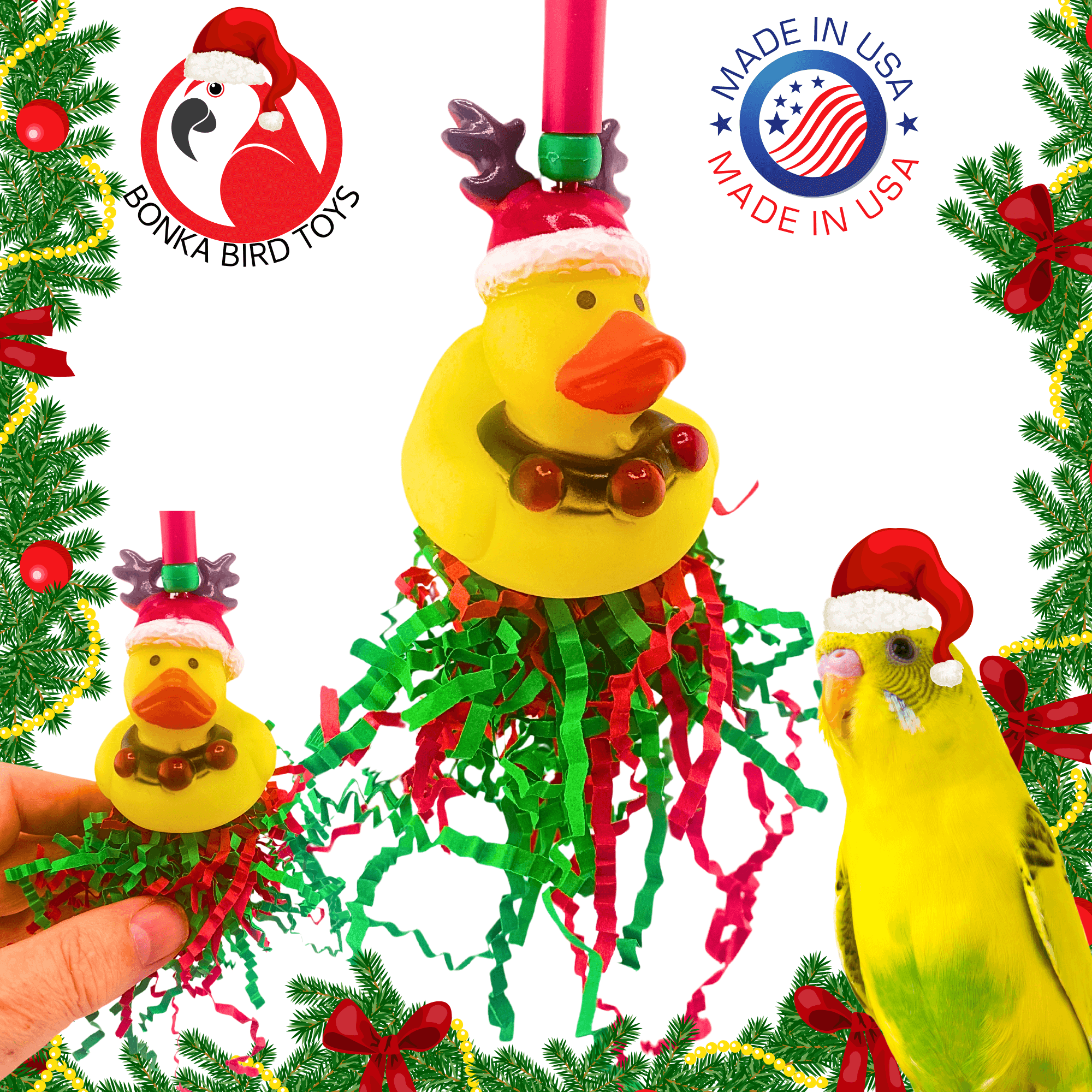2729 Christmas Reindeer Duck - Bonka Bird Toys