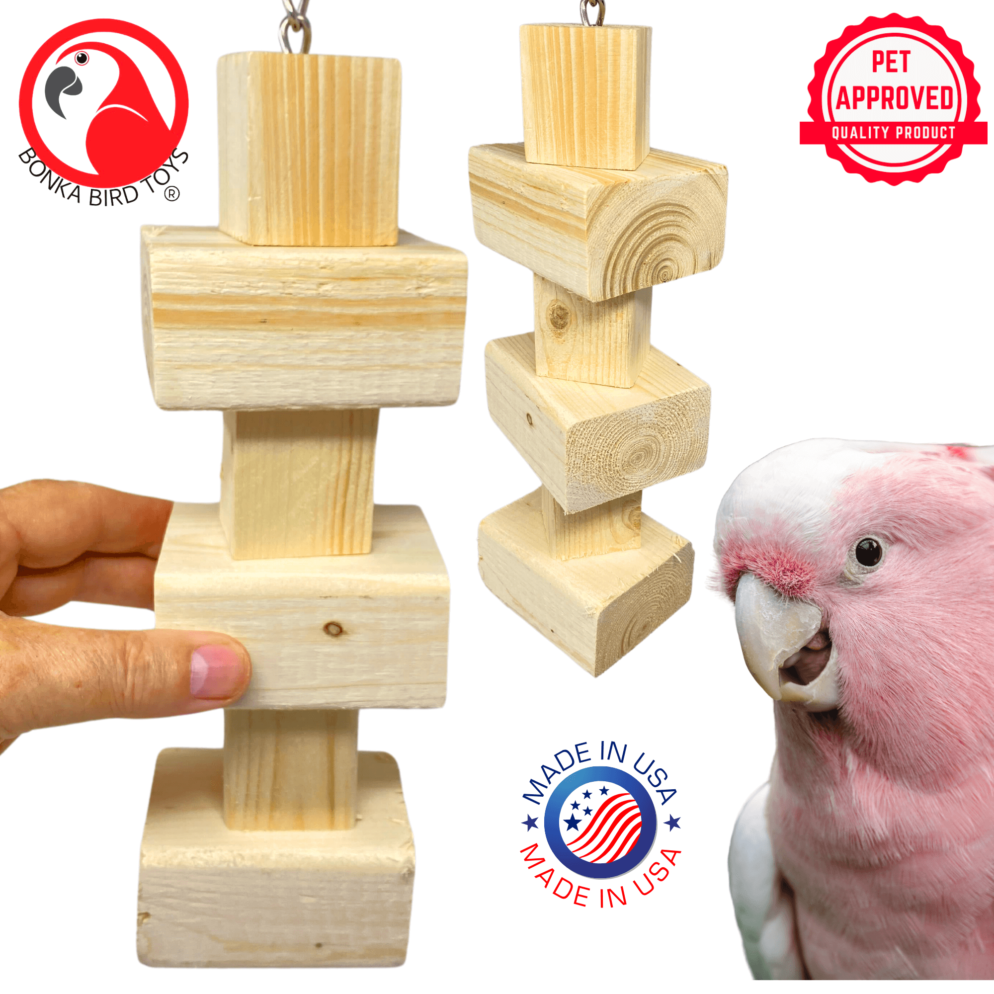 1176 Big Bites Natural Wood Tower - Bonka Bird Toys