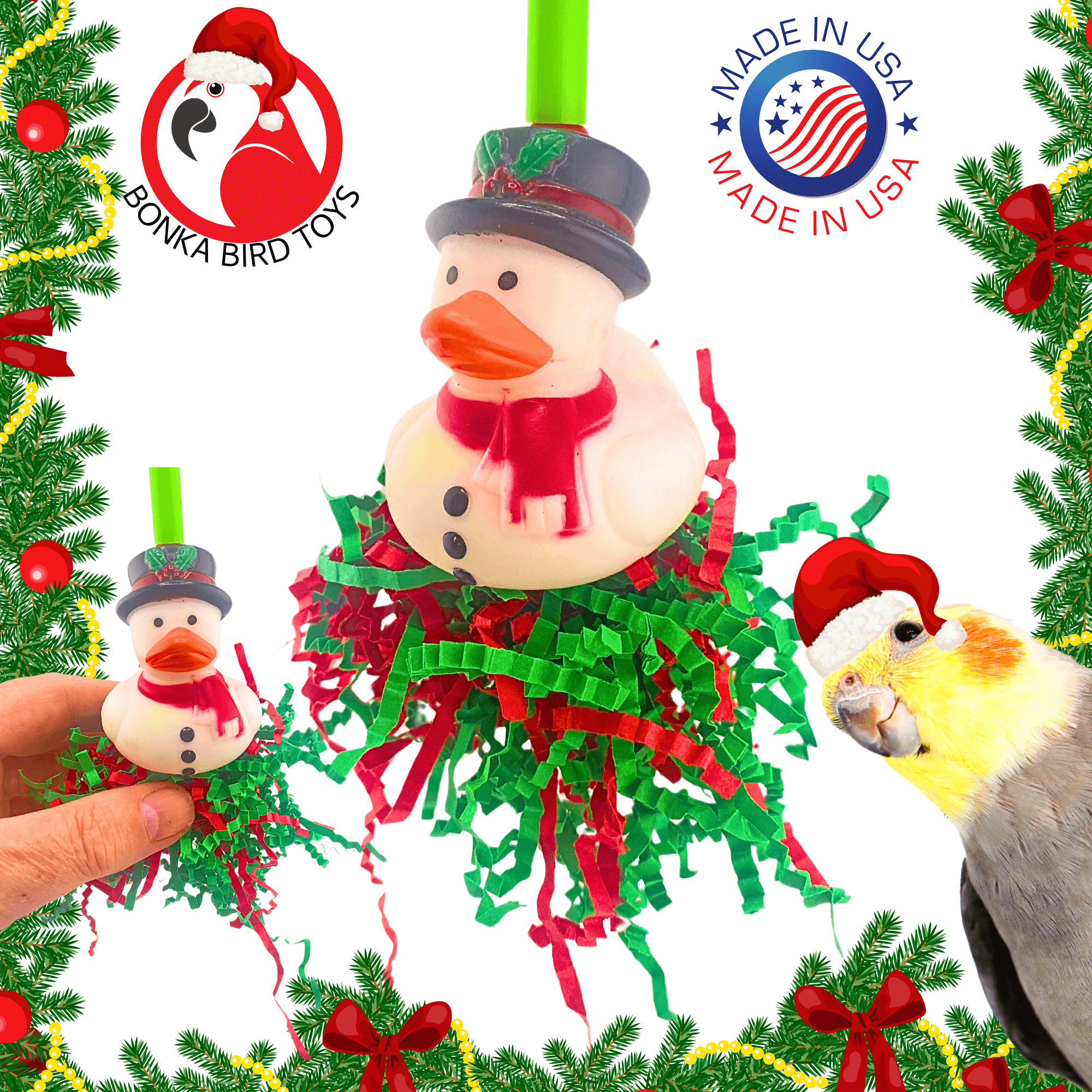 2730 Christmas Snowman Duck - Bonka Bird Toys