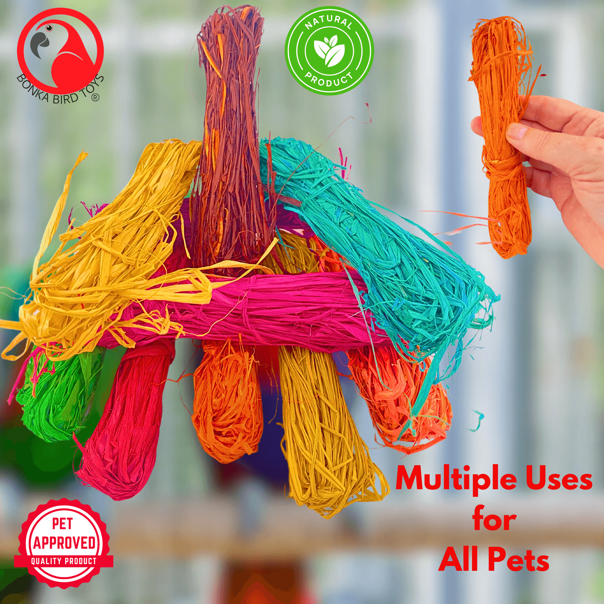 1153 Pk1 Raffia Bundle - Bonka Bird Toys