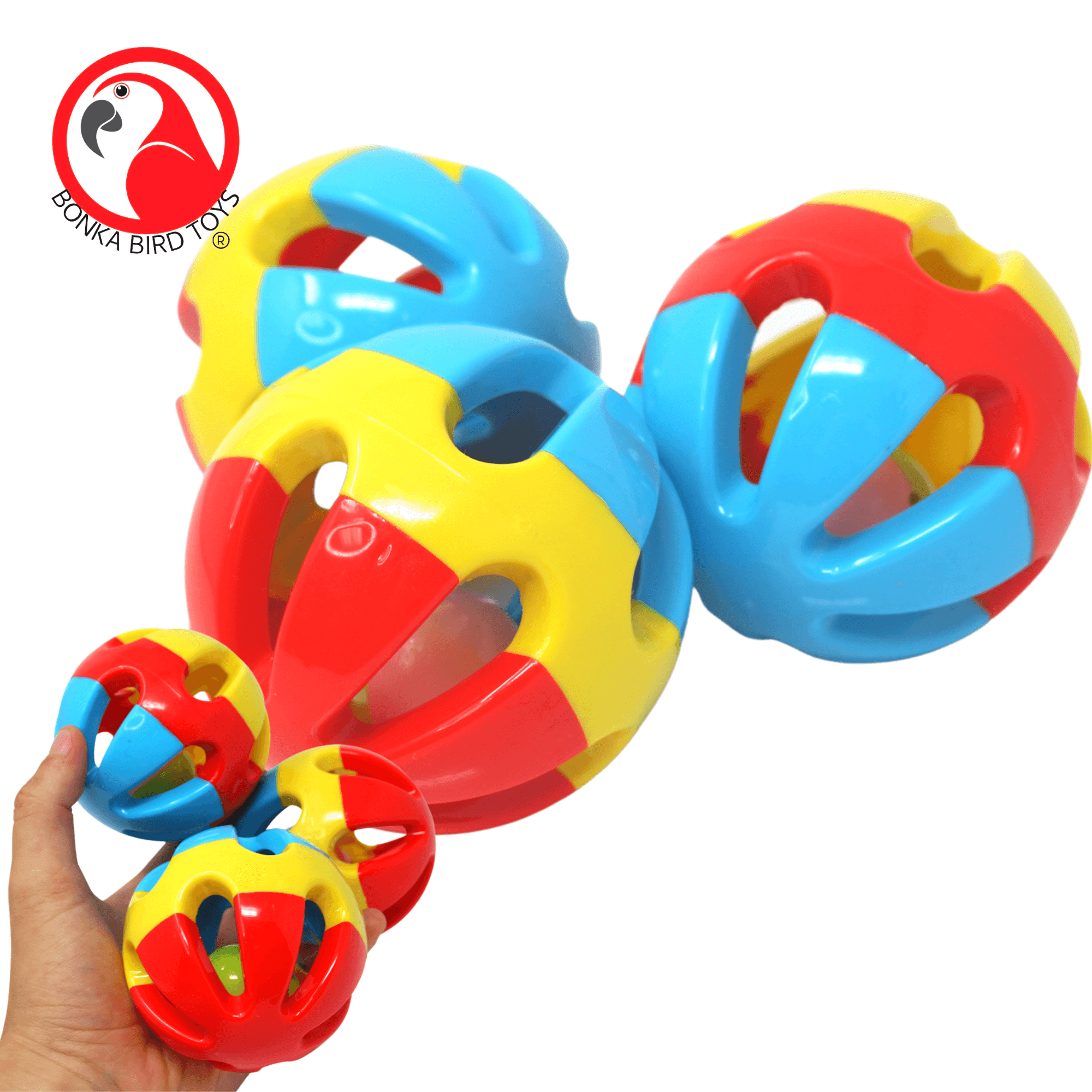 1312 Pk3 Soccer Balls 3 Inch - Bonka Bird Toys