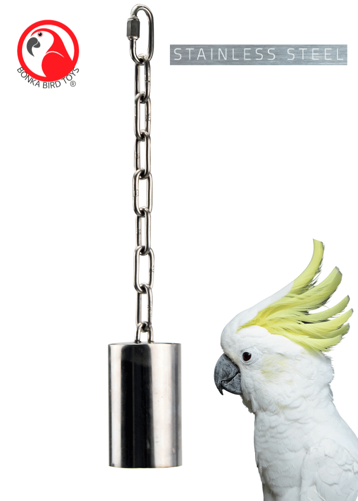 1644 Large Stainless Steel Pipe Bell - Bonka Bird Toys