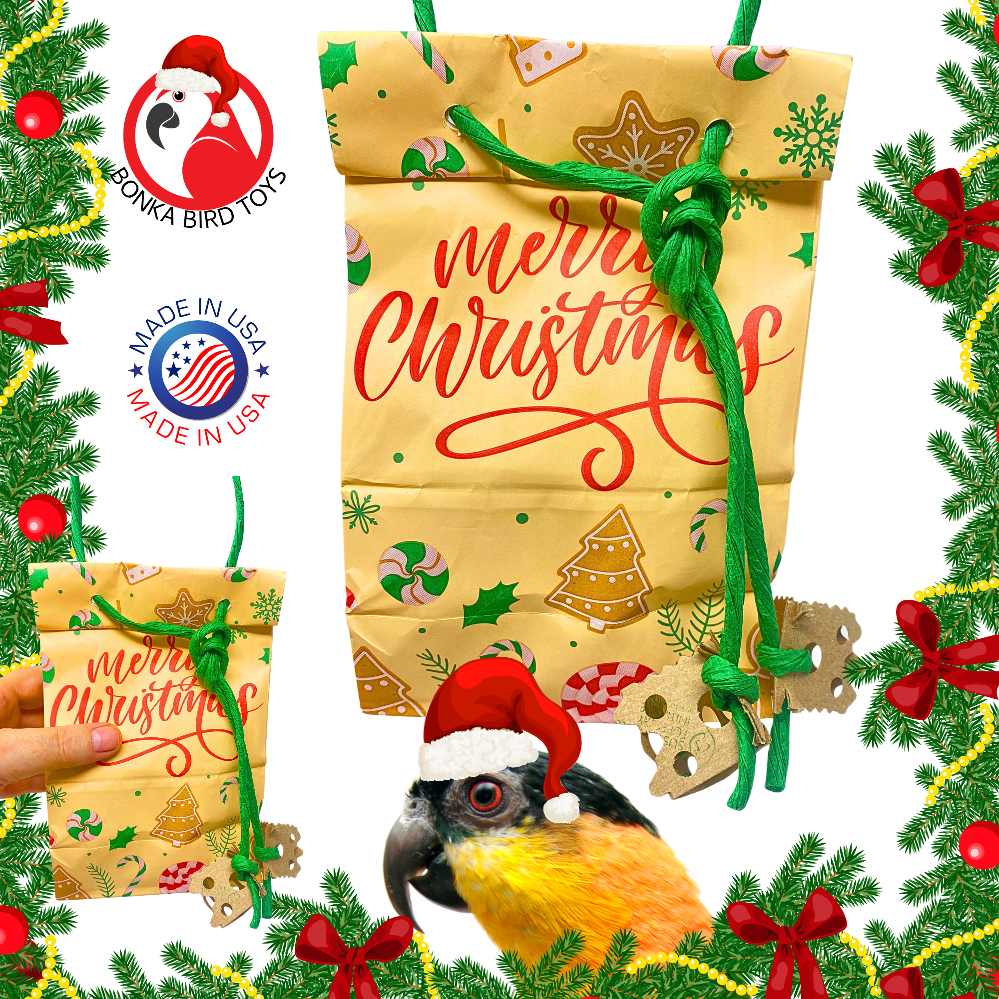 Christmas Treat Bags - Bonka Bird Toys