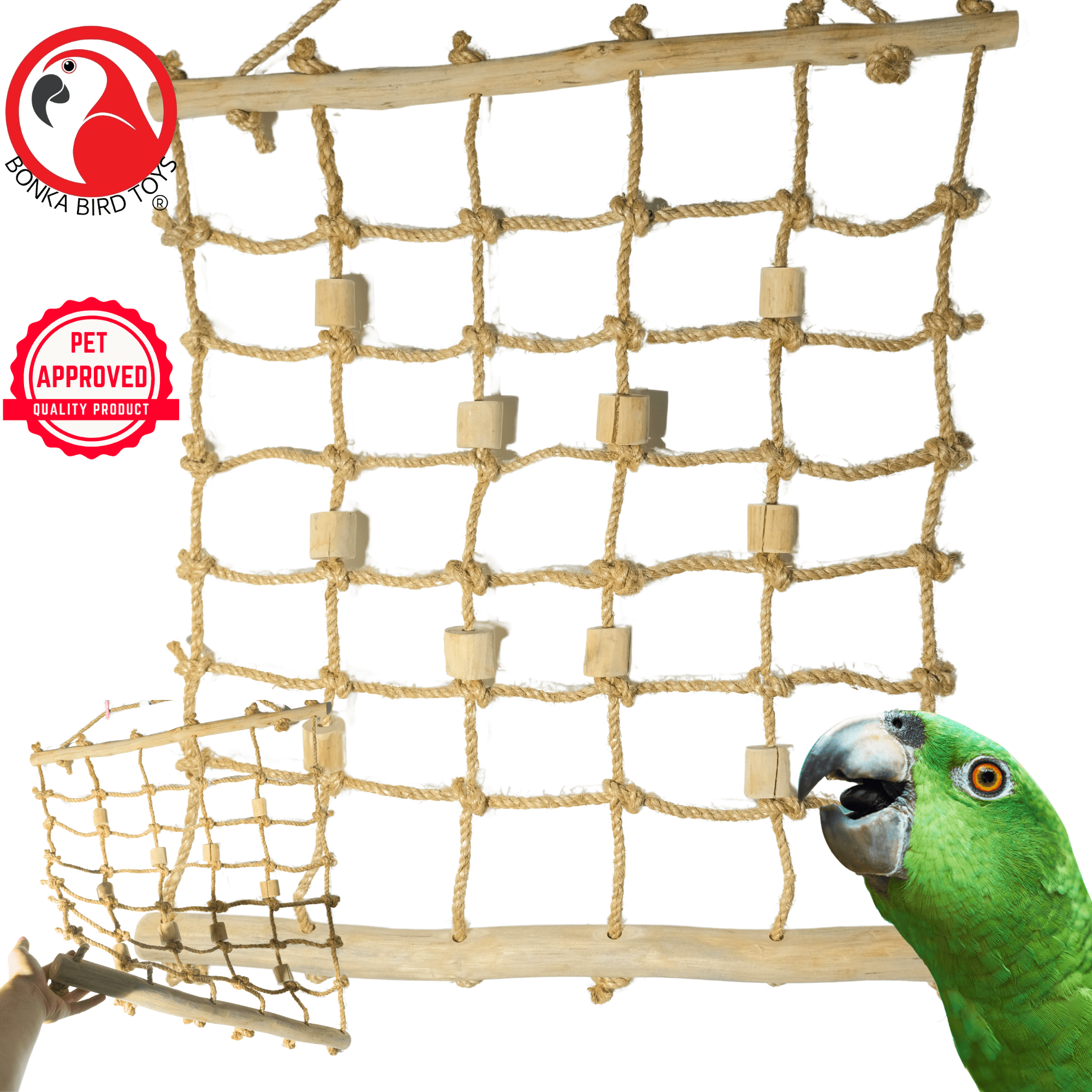 2656 Large Hemp Java Cargo Net - Bonka Bird Toys