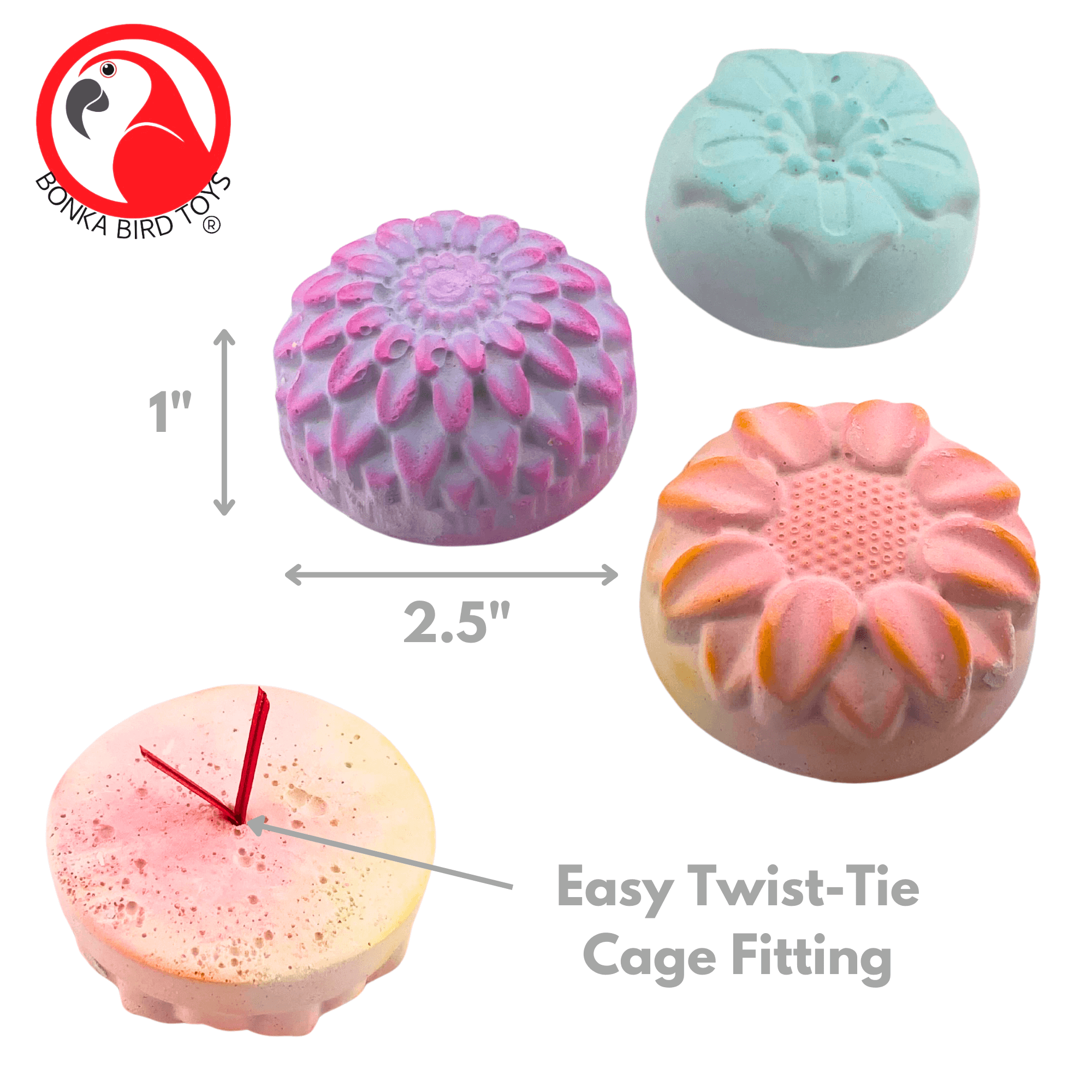 2860 Flower Power Calcium Treats - Bonka Bird Toys