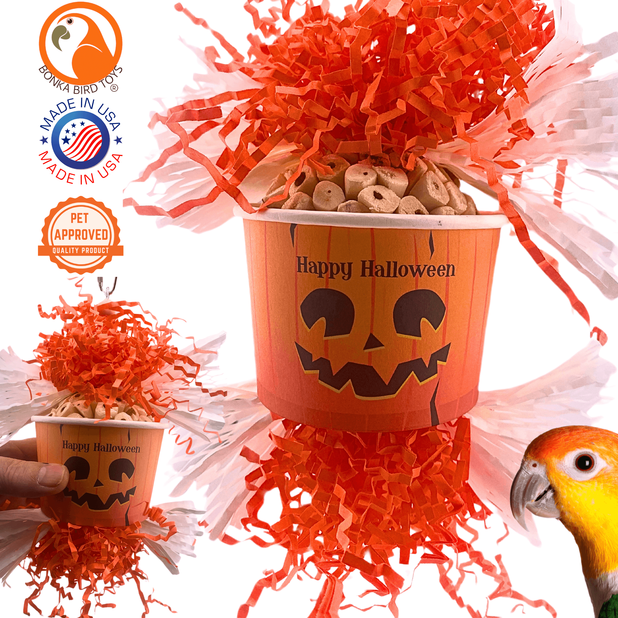 2710 Halloween Pumpkin Dish - Bonka Bird Toys