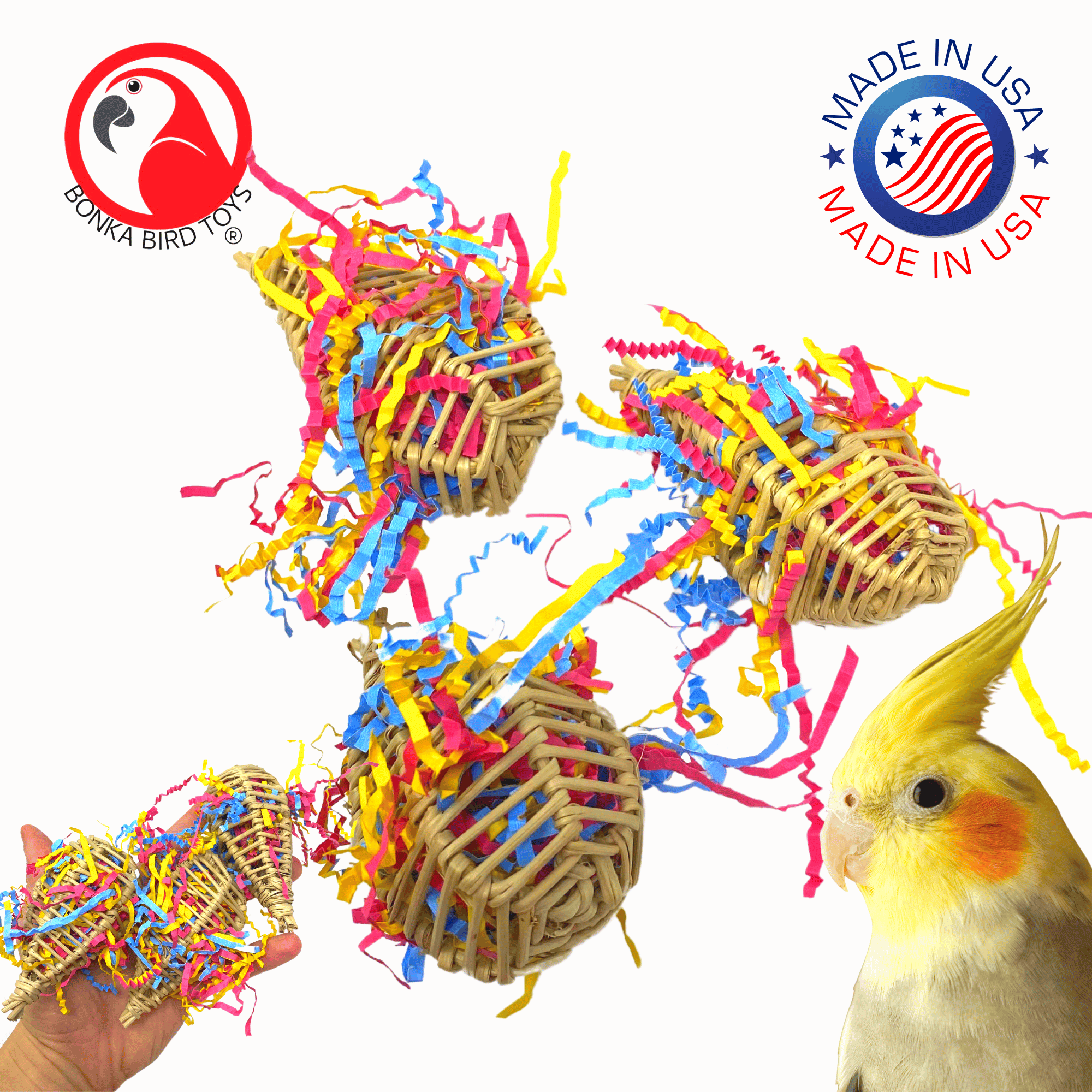 2405 Pk3 Stuffed Vine Lantern - Bonka Bird Toys