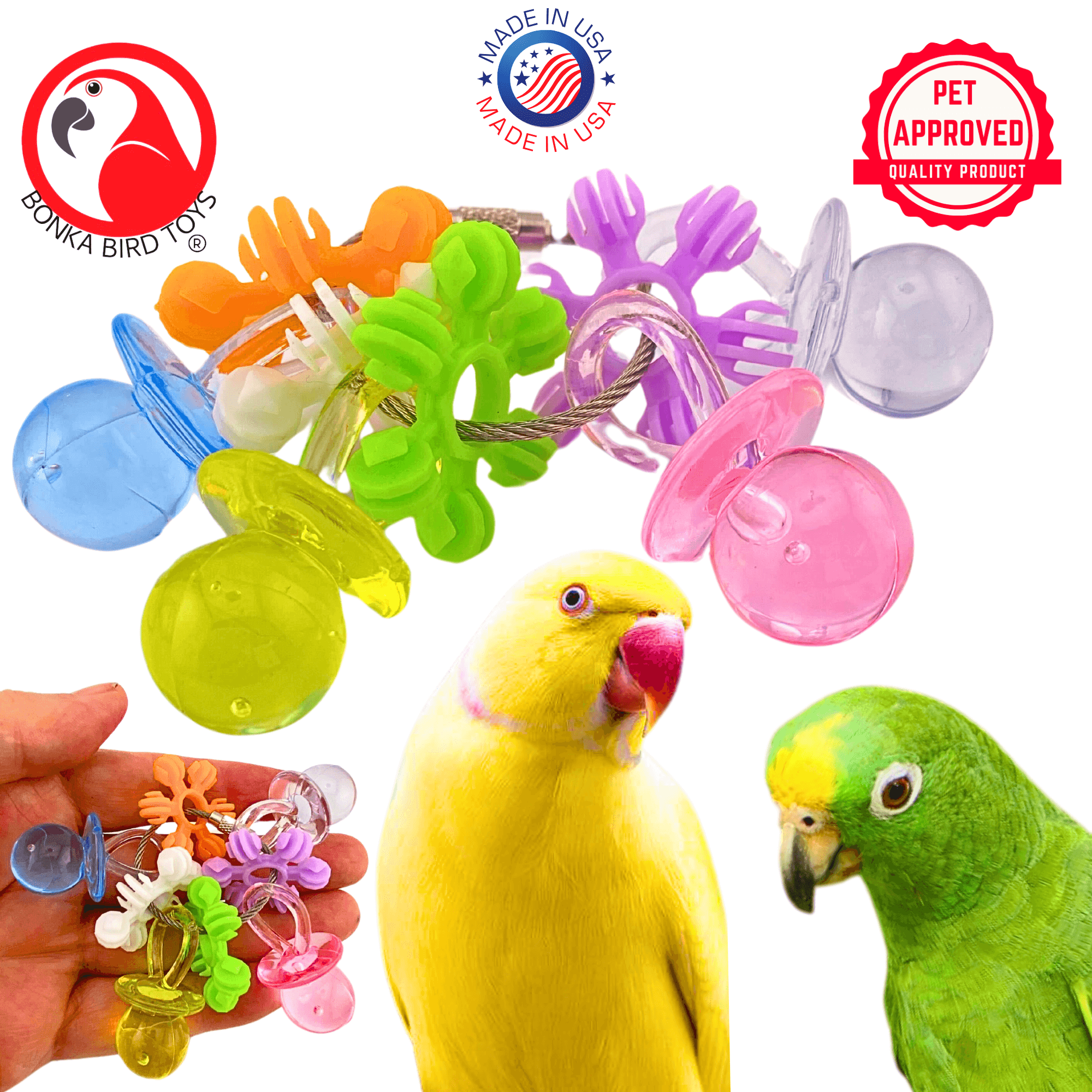 3775 Stainless Steel Paci Foot Toy - Bonka Bird Toys