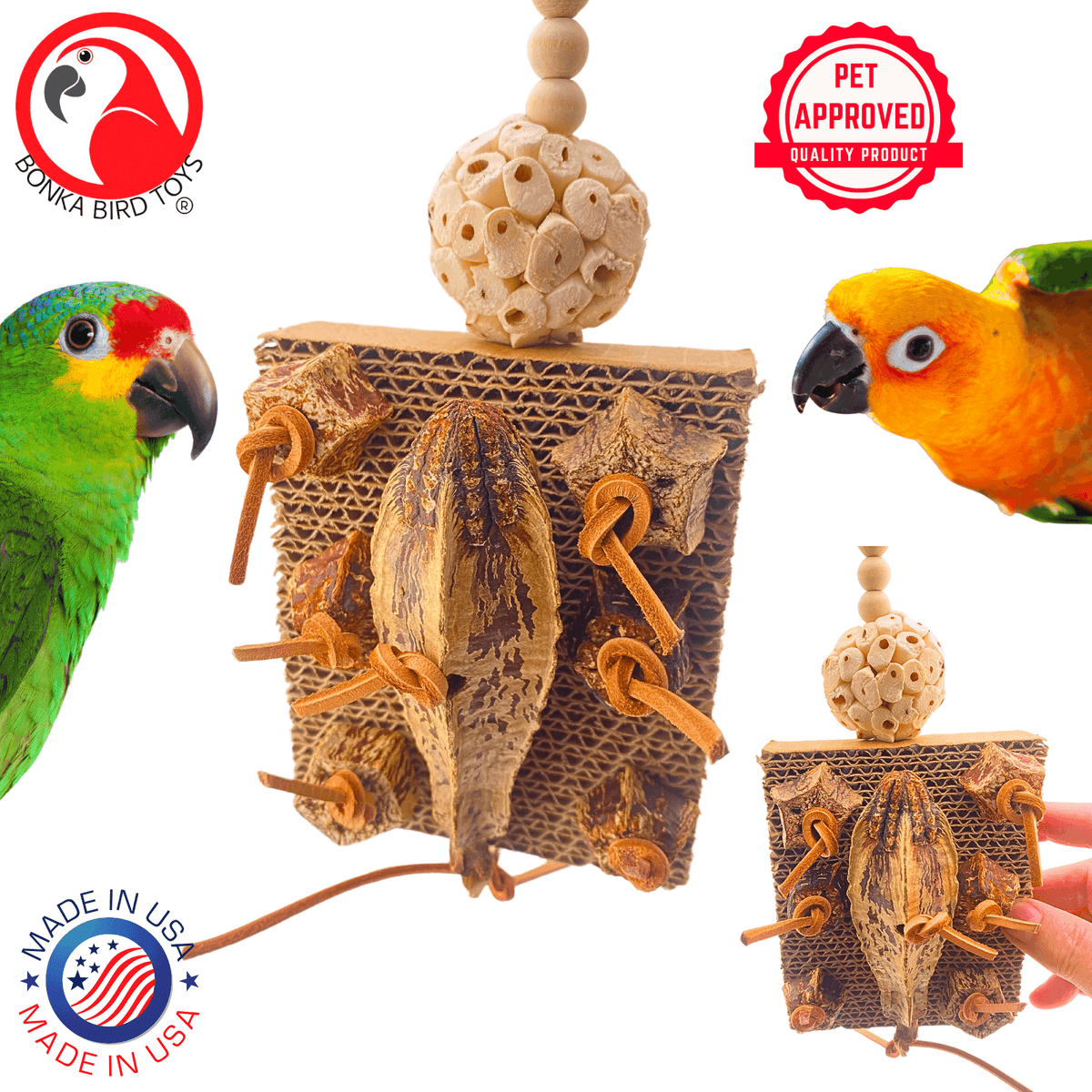  Birds　Dyynia 1427 Mahogany Forage Block - Bonka Bird Toys