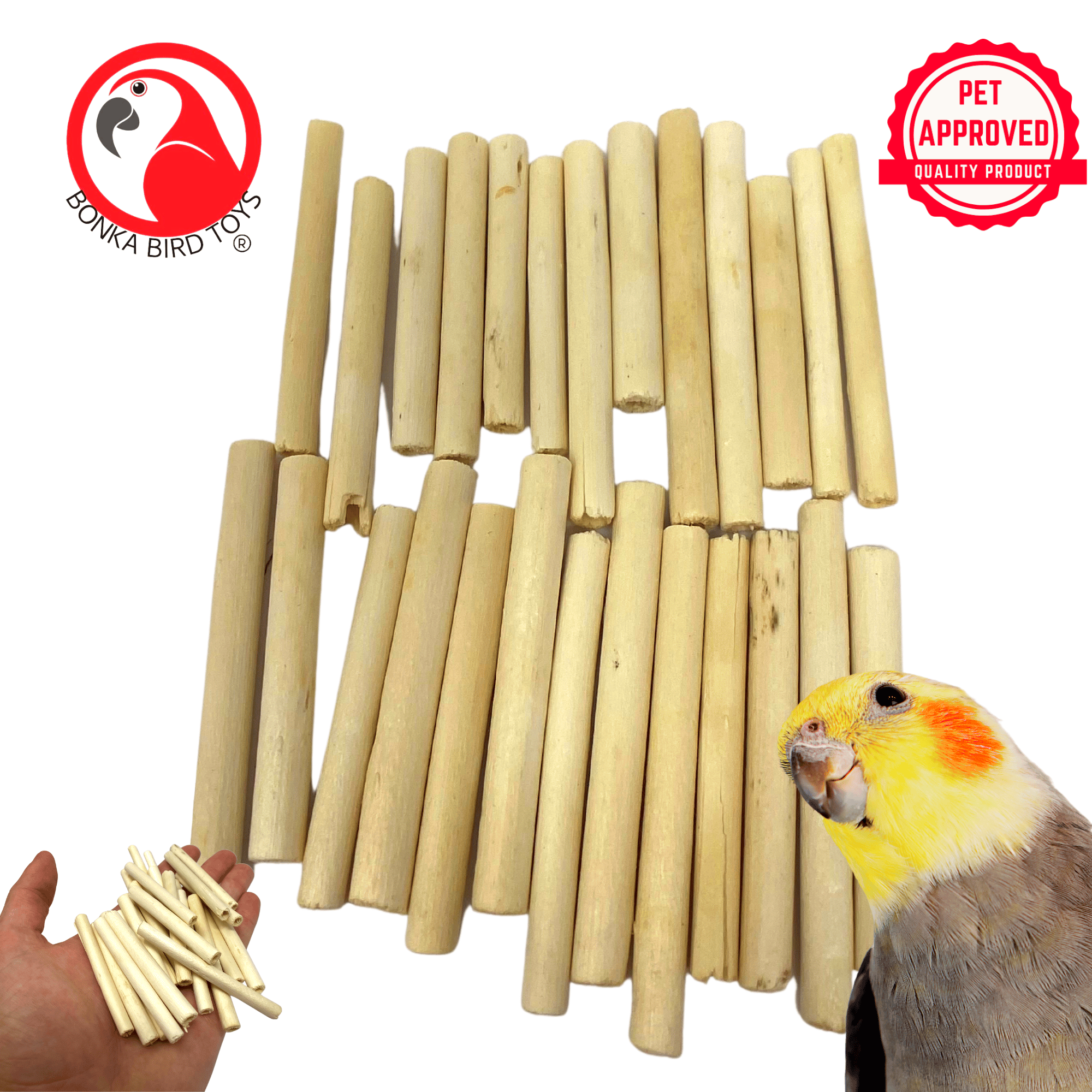 2943 PK24 2" Natural Jute Sticks - Bonka Bird Toys