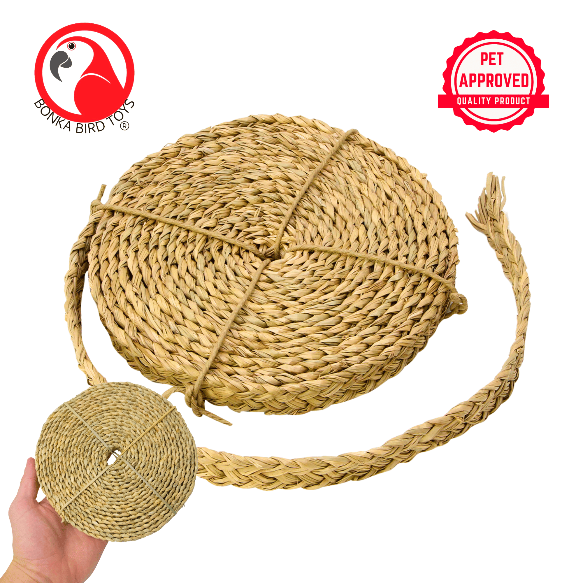 3851 5/8" Seagrass Braided Rope 20 Ft - Bonka Bird Toys