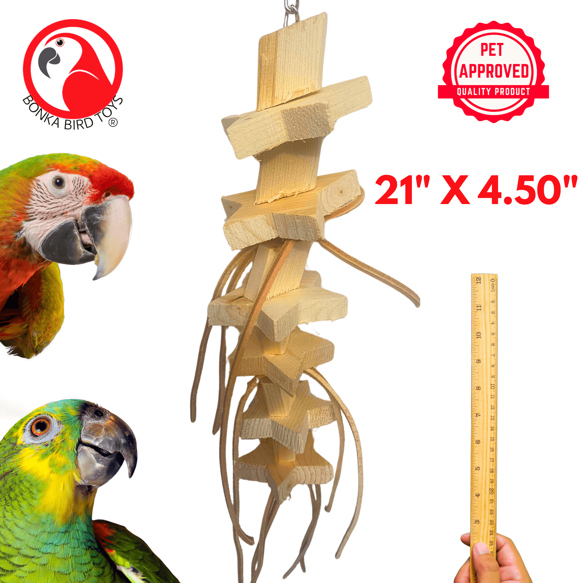 1516 Natural Chunky Star - Bonka Bird Toys